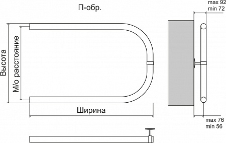 Эконом П-обр AISI 32х2 500х500 Полотенцесушитель  TERMINUS Краснодар - фото 3