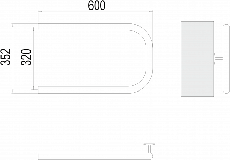 П-обр AISI 32х2 320х600 Полотенцесушитель  TERMINUS Краснодар - фото 3