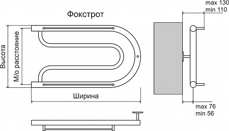 Фокстрот AISI 32х2 320х700 Полотенцесушитель  TERMINUS Краснодар - фото 3