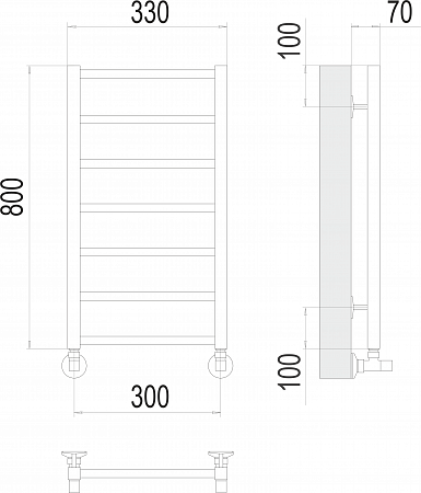 Контур П7 300х800 Полотенцесушитель  TERMINUS Краснодар - фото 3
