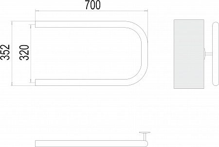 П-обр AISI 32х2 320х700 Полотенцесушитель  TERMINUS Краснодар - фото 3