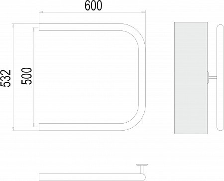 П-обр AISI 32х2 500х600 Полотенцесушитель  TERMINUS Краснодар - фото 3