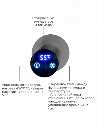 Аккорд П5 500х800 электро Полотенцесушитель TERMINUS Оружейная сталь Краснодар - фото 4
